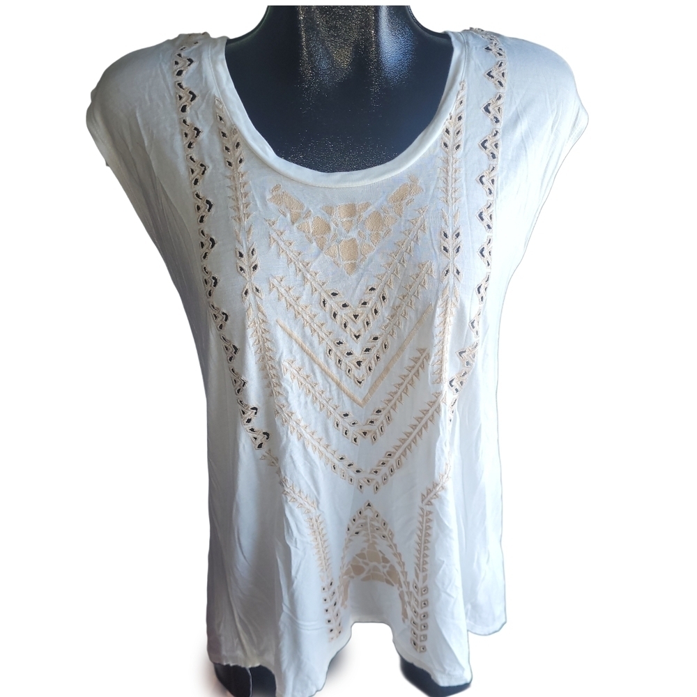 Jessica Simpson Embroidered Sleeveless Top Size S